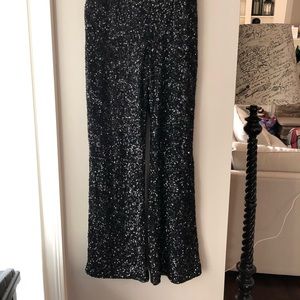 Express High Waisted Sequin Trouser Black Small